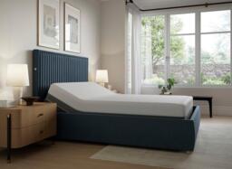 TEMPUR® Duxford Sleepmotion Adjustable Upholstered Bed Frame - 5'0 King - Blue - thumbnail 4