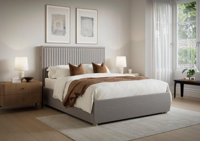 TEMPUR® Duxford Upholstered Ottoman Bed Frame - 6'0 Super king - Grey - image 1