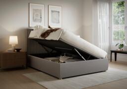 TEMPUR® Duxford Upholstered Ottoman Bed Frame - 6'0 Super king - Grey - thumbnail 2