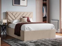 House Beautiful Jay Sleepmotion Adjustable Velvet-Finish Bed Frame - 5'0 King - Beige - thumbnail 3