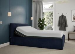 Silentnight Perrie Sleepmotion Adjustable Upholstered Bed Frame - 4'6 Double - Blue - thumbnail 2
