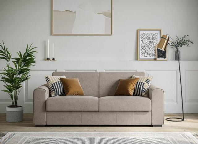 Verona 3-Seater Pull-Out Sofa Bed - Beige