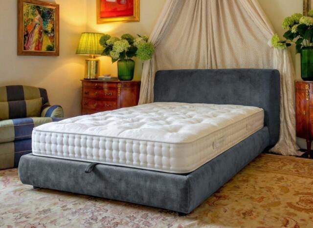 Mira Upholstered Ottoman Bed Frame - 5'0 King - Blue - image 1