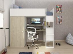 Wren Kids Wooden High Sleeper - 3'0 Euro single - White - thumbnail 1