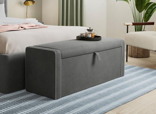 Silentnight Wyatt Upholstered Blanket Box - Grey - image 1