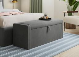 Silentnight Wyatt Upholstered Blanket Box - Grey - thumbnail 1