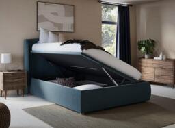 TEMPUR® Linford Upholstered Ottoman Bed Frame - 5'0 King - Blue - thumbnail 2
