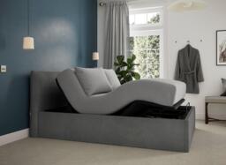 Silentnight Perrie Ergomotion Adjustable Upholstered Bed Frame - 4'6 Double - Grey