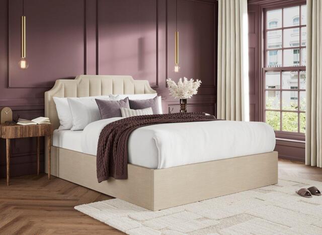 Alyssa Ottoman Upholstered Bed Frame - 5'0 King - Cream - image 1