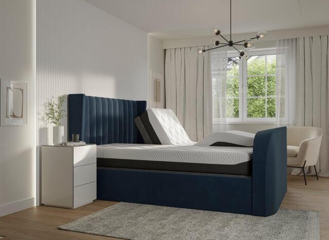 Foley Adjustable TV Bed - 5'0 King - Blue - image 1