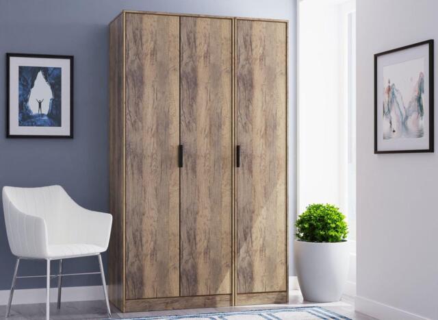 Dakota 3-Door Wardrobe - Brown - image 1