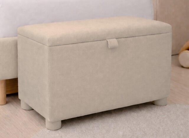 Ella Upholstered Teddy Storage Box - Cream - image 1