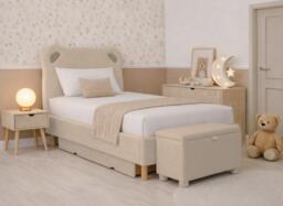 Ella Upholstered Teddy Storage Box - Cream - thumbnail 3