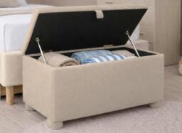 Ella Upholstered Teddy Storage Box - Cream - thumbnail 2