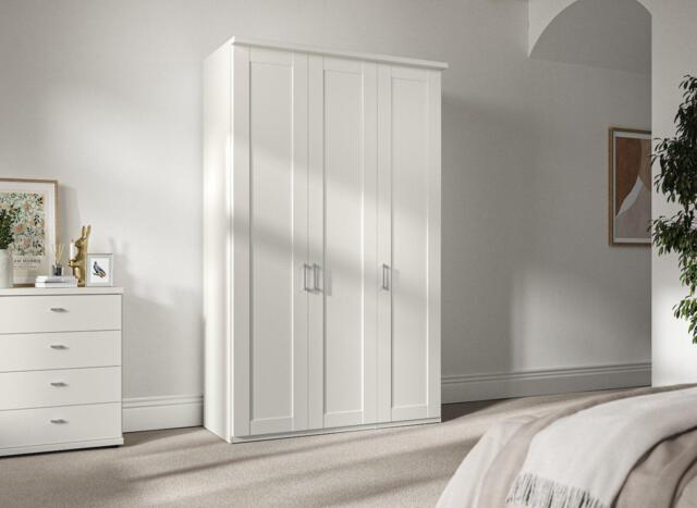 Dover 3-Door Wardrobe - White