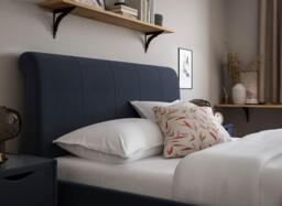 Lucia Ergomotion Adjustable Upholstered Bed Frame - 4'6 Double - Blue - thumbnail 3