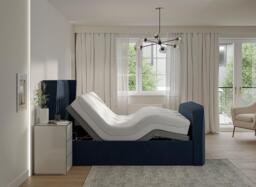 Foley Adjustable TV Bed - 6'0 Super king - Blue - thumbnail 4