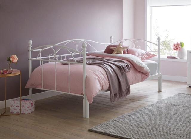 Kylie Metal Bed Frame - 3'0 Single - White