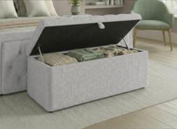 Robyn Upholstered Blanket Box - Grey - thumbnail 2