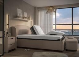 House Beautiful Chloe Upholstered Sleepmotion Adjustable Bed Frame - 5'0 King - Beige
