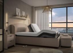 House Beautiful Chloe Upholstered Sleepmotion Adjustable Bed Frame - 5'0 King - Beige - thumbnail 2