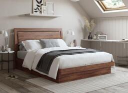 Isabella Wooden Ottoman Bed Frame - 4'6 Double - Brown - thumbnail 1