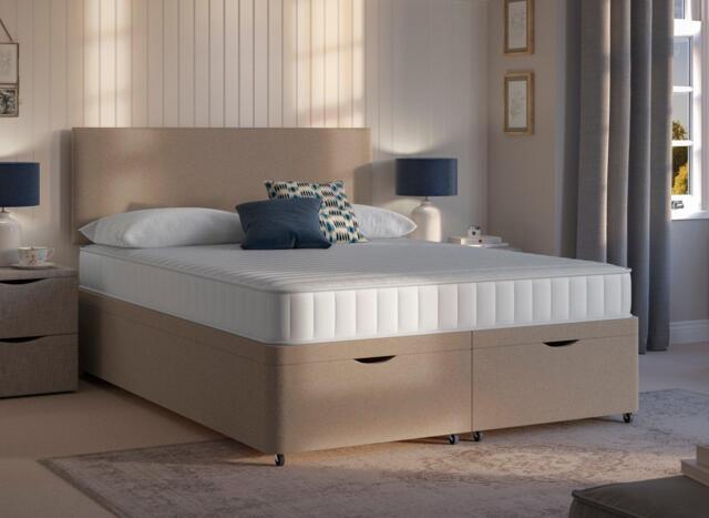 Dreams Workshop Ottoman Divan Bed Base - 4'6 Double - Beige