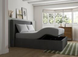 Silentnight Payton Ergomotion Adjustable Upholstered Bed Frame - 4'6 Double - Grey - thumbnail 2