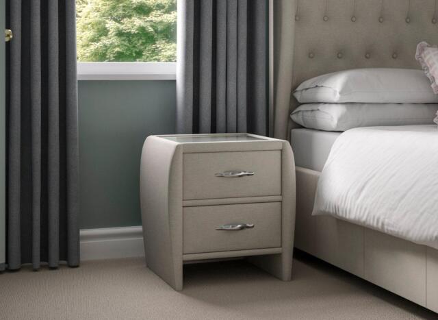 Sana Upholstered Bedside Table - Cream