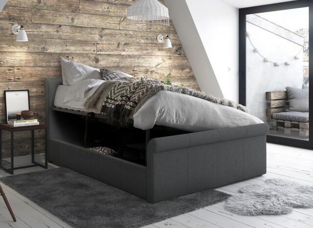Wilson Upholstered Ottoman Bed Frame - 5'0 King - Grey - image 1