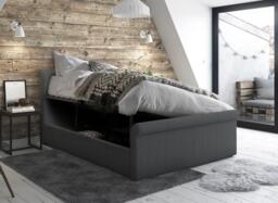 Wilson Upholstered Ottoman Bed Frame - 5'0 King - Grey - thumbnail 1