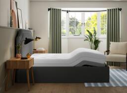 Silentnight Holden Sleepmotion Adjustable Upholstered Bed Frame - 4'6 Double - Grey - thumbnail 3