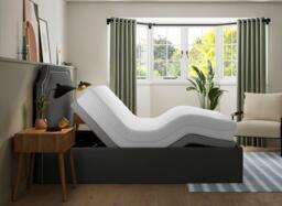 Silentnight Holden Sleepmotion Adjustable Upholstered Bed Frame - 4'6 Double - Grey - thumbnail 1