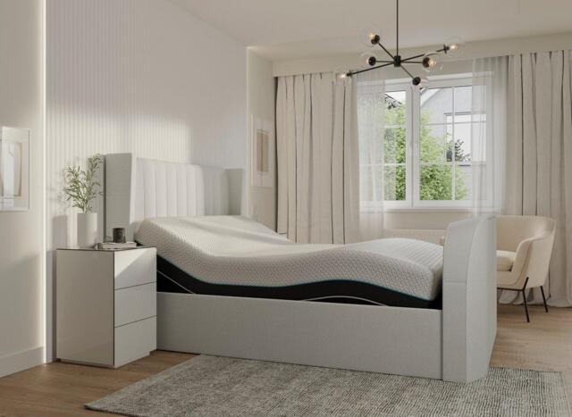 Foley Adjustable TV Bed - 4'6 Double - Grey - image 1