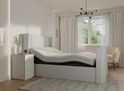 Foley Adjustable TV Bed - 4'6 Double - Grey - thumbnail 1