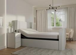 Foley Adjustable TV Bed - 4'6 Double - Grey - thumbnail 3