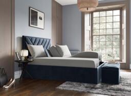 Jay Ergomotion Adjustable Velvet-Finish Bed Frame - 5'0 King - Blue - thumbnail 2