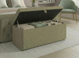 Robyn Upholstered Blanket Box - Green - thumbnail 2