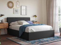 Yardley Upholstered Ottoman Bed Frame - 4'6 Double - Black - thumbnail 2