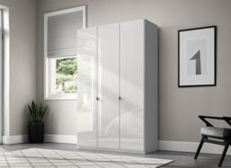 Kirkpatrick Wooden 3-Door Wardrobe - White