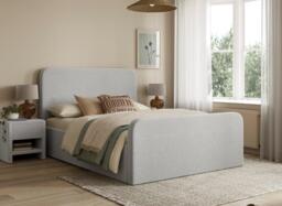 Margot Bouclé Bed Frame - 5'0 King - Grey