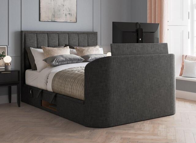 Osaka Ottoman TV Bed - 6'0 Super king - Grey - image 1