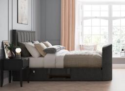 Osaka Ottoman TV Bed - 6'0 Super king - Grey - thumbnail 4
