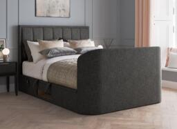 Osaka Ottoman TV Bed - 6'0 Super king - Grey - thumbnail 3