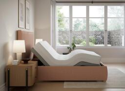 TEMPUR® Duxford Sleepmotion Adjustable Upholstered Bed Frame - 6'0 Super king - Pink
