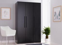 Oregon 3-Door Wardrobe - Black