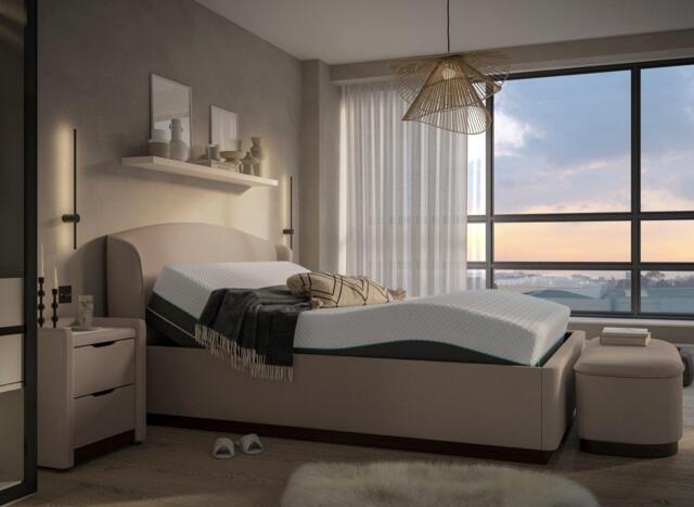 House Beautiful Chloe Upholstered Sleepmotion Adjustable Bed Frame - 4'6 Double - Beige - image 1