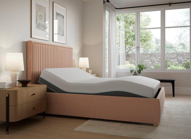 TEMPUR® Duxford Sleepmotion Adjustable Upholstered Bed Frame - 5'0 King - Pink - image 1