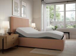 TEMPUR® Duxford Sleepmotion Adjustable Upholstered Bed Frame - 5'0 King - Pink - thumbnail 1