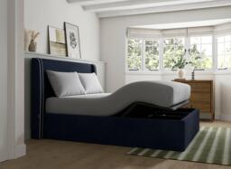 Silentnight Payton Ergomotion Adjustable Upholstered Bed Frame - 4'6 Double - Blue - thumbnail 2